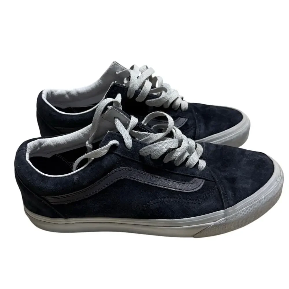 Vans Old Skool Pig Suede Sneakers Men's Size 8 Women's 9.5 Vintage Indigo